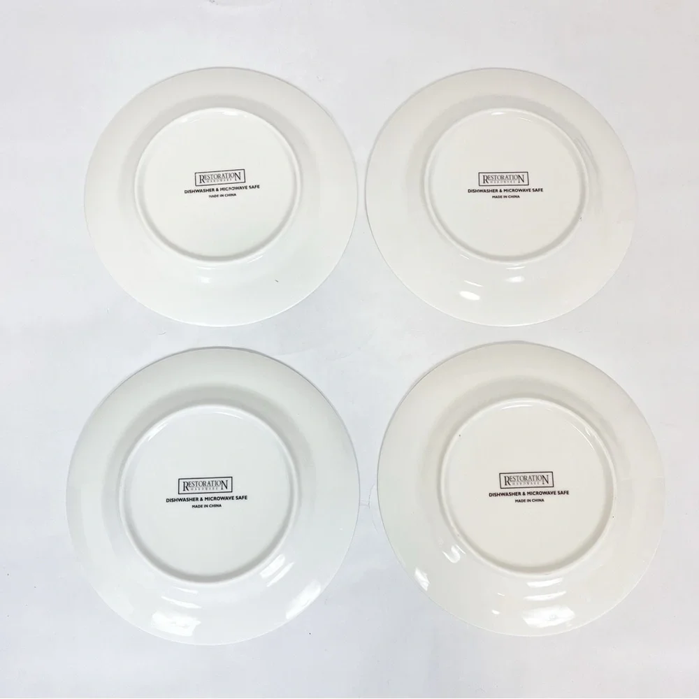 Restoration Hardware Plates French Cheese Appetizer Dishes 7.5” Set Of 4